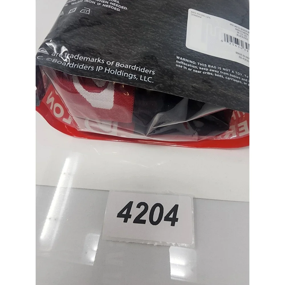 Quiksilver Mens Performance Mesh Boxer Briefs Black Red Nylon Blend Size Medium